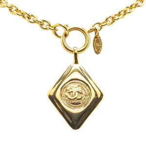 CHANEL Gold Diamond Logo Necklace